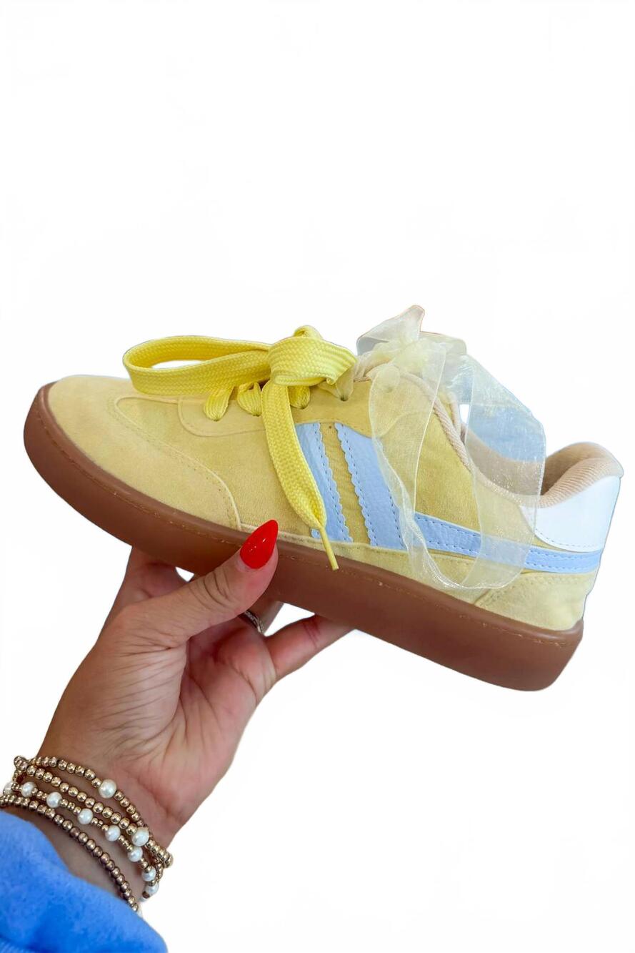 NEW MAKERS women's ribbon sneaker in butter sky